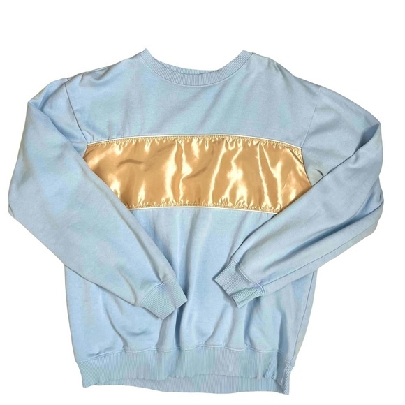 Urban Outfitters Blue Rose Gold Color blocked Crew Neck Sweatshirt Size Medium - Picture 8 of 12